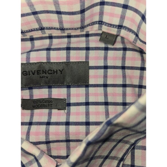 Givenchy Mens Modern Fit Long Sleeve Plaid Shirt Large - Picture 6 of 8